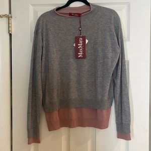 New MaxMara Studio Wool Cashmere Layered Look Sweater